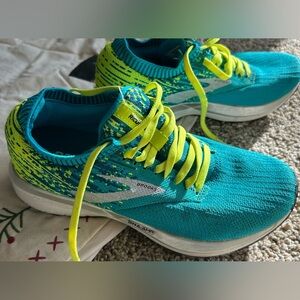 Brooks running Sneakers - Teal and Neon Yellow
